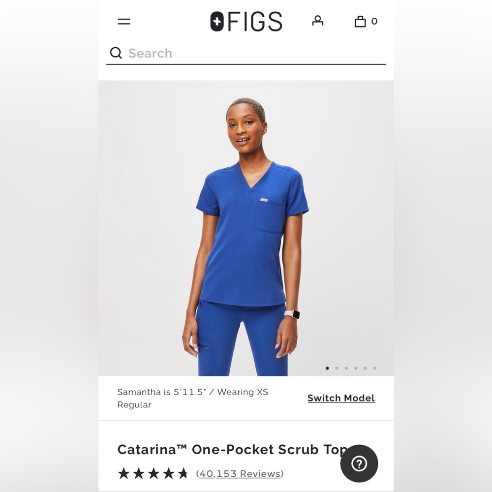Figs Catarina one pocket scrub top dark royal blue (discontinued color)